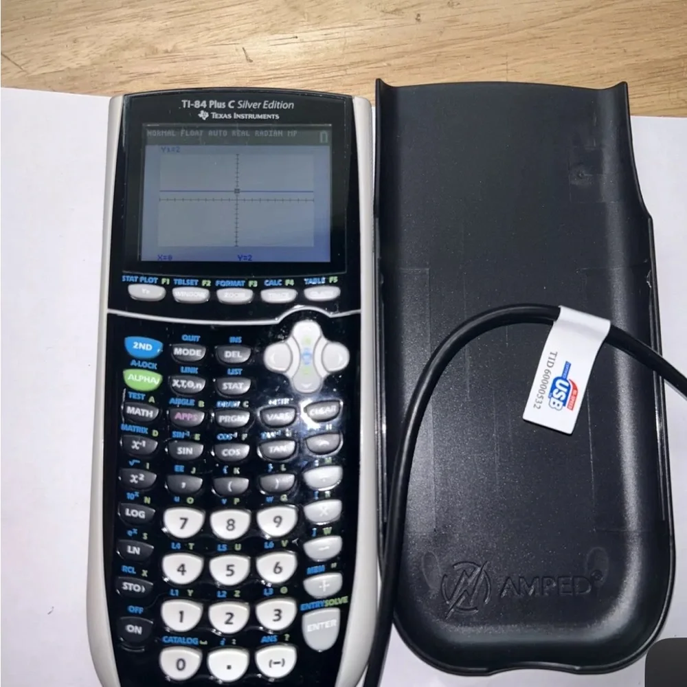 Texas Instrument TI 84 Plus C Graphing Calculator W Cover Tested